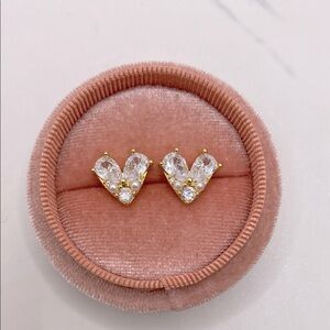 Gold plated 925 heart earrings